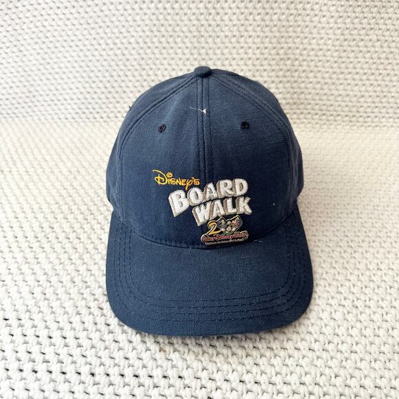 Disney Vintage Blue Board Walk Embroidered Hat Cap w 2000 Commemorative Pin WDW